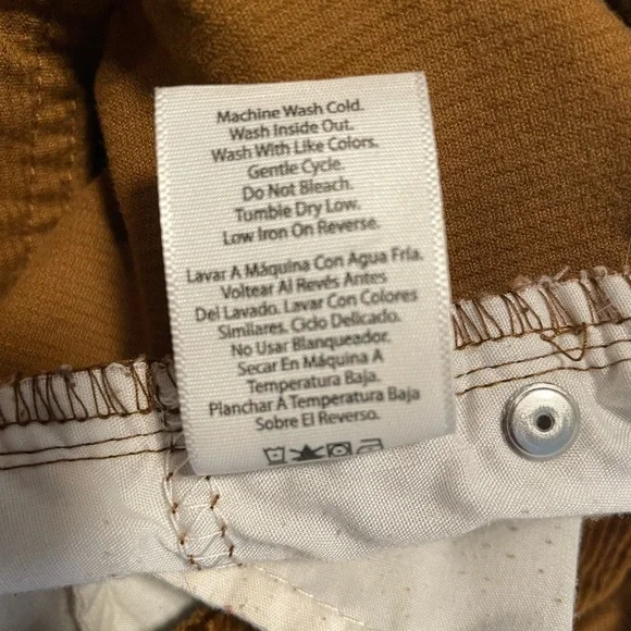 Time & Tru High Rise Wide Leg Corduroy Ankle Pants Button Fly Size 14 Brown 🍁 🍂 - Picture 7 of 11